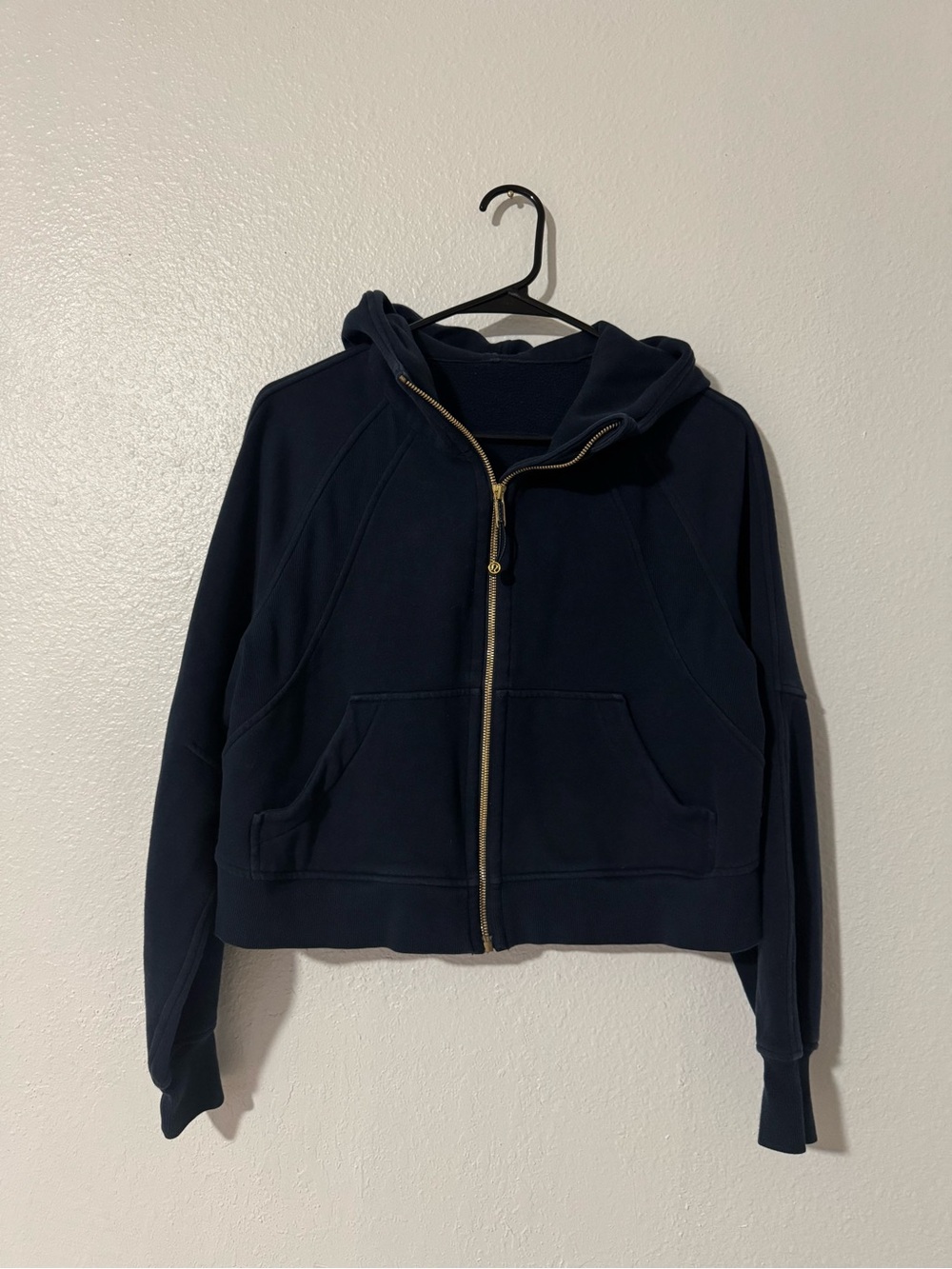 Lululemon True Navy Scuba Full-Zip Hoodie Gold Hardware XS/S
